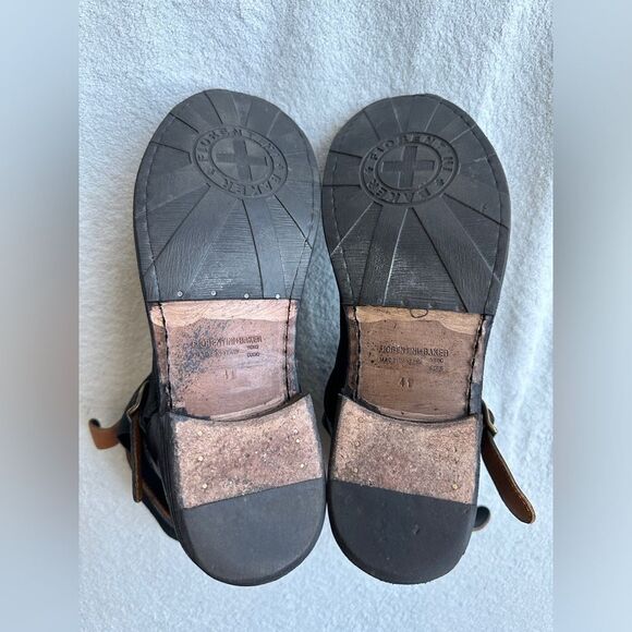 FIORENTINI + BAKER Suede Boots size 41, US 11 Biker leather riding strap Italy - Picture 9 of 15